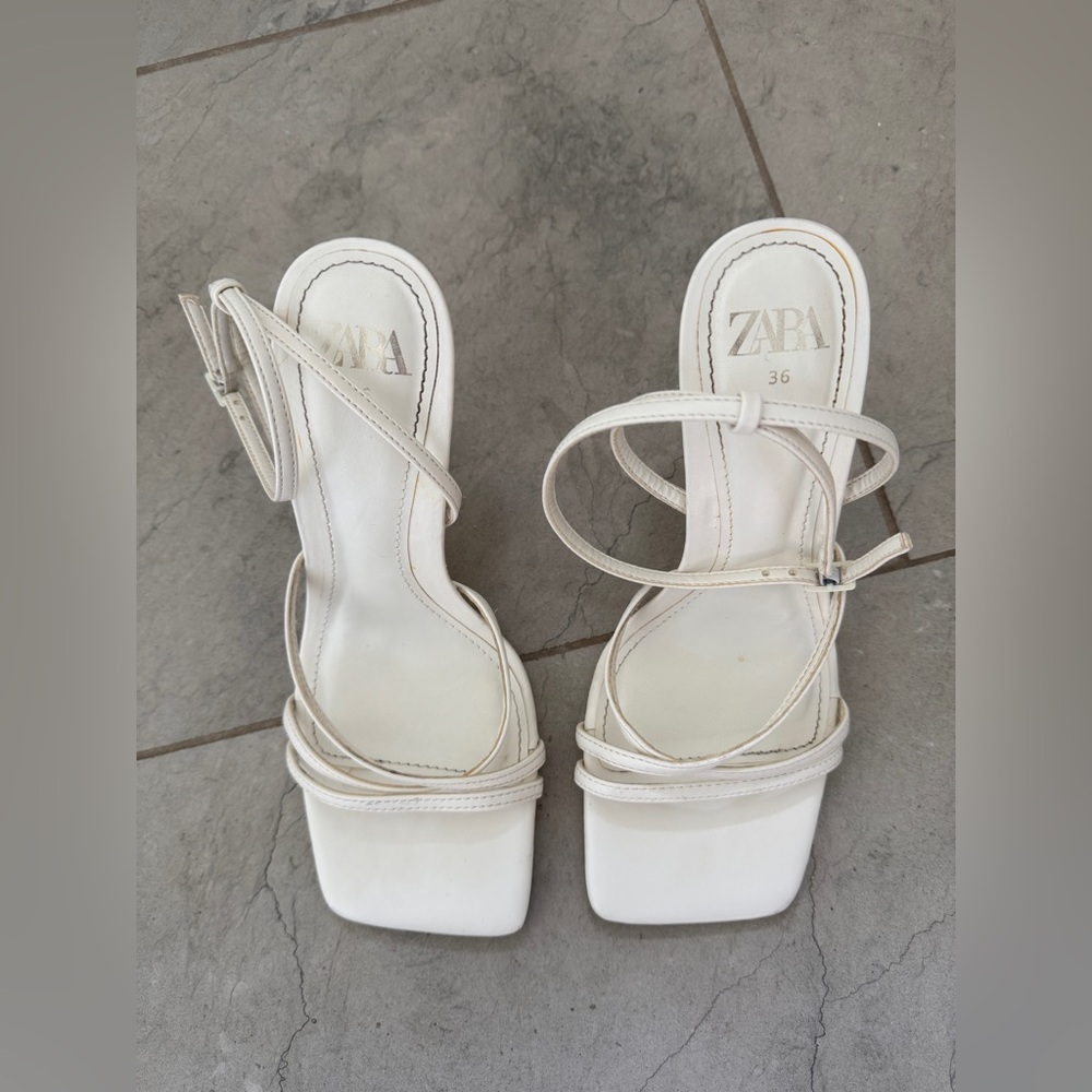 Zara Women's White Strappy Heels